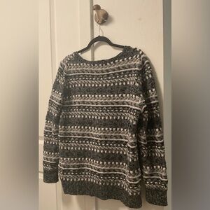 L.L. Bean %100 Cotton Grey-Toned Oversized Sweater